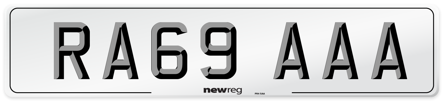 RA69 AAA Number Plate from New Reg